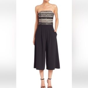 Alice + Olivia Emberley strapless jumpsuit size 0 wide leg evening wear